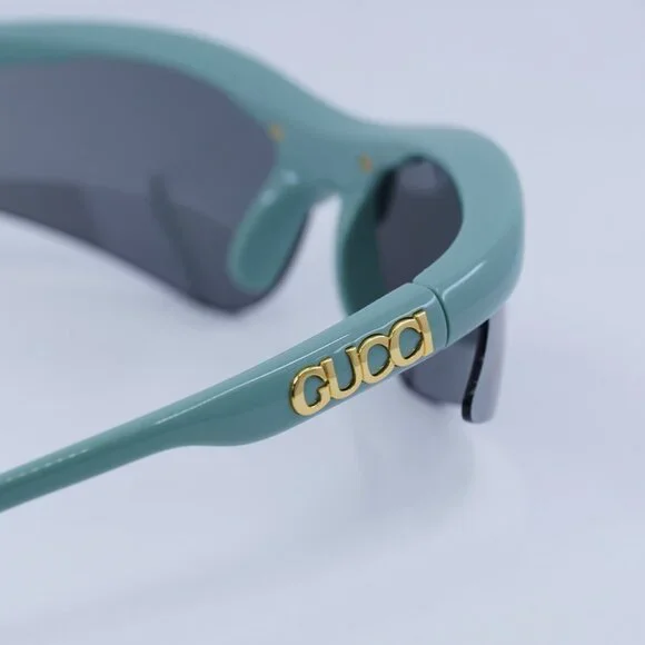 NEW GUCCI UNISEX SUNGLASSES GUCCI GG1774S 005 SHINY GREEN/SILVER MIRROR EYEWEAR ?️ New Gucci GG1774S 005 Sunglasses - Shiny Mineral Green  main image 2
